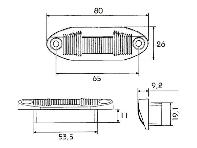 LED Registration Plate Lamp 12V cable 0,5m, recessed version 
