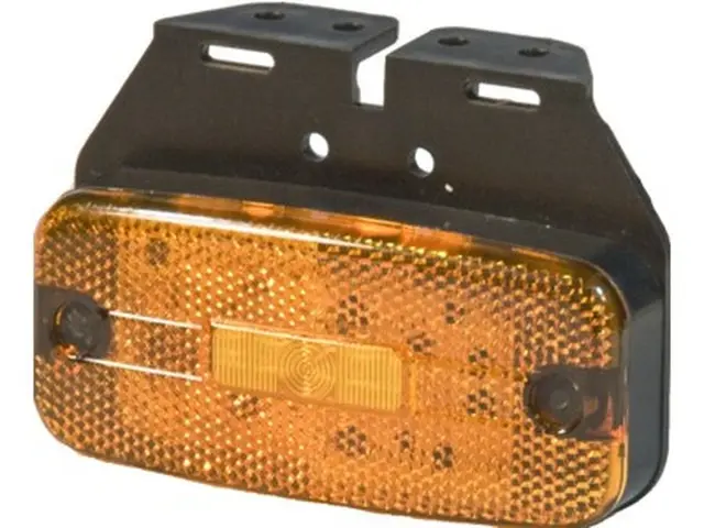 LED Sidemarker Lamp 12/24V cable 0,5m, 90° bracket 