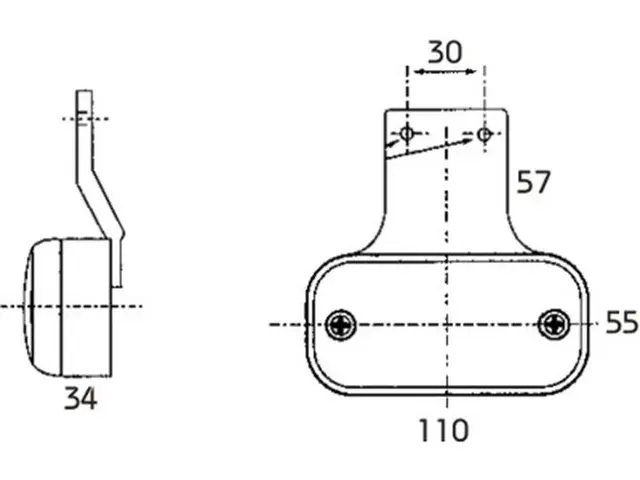 Sidemarker Lamp flexible bracket PG-screw 