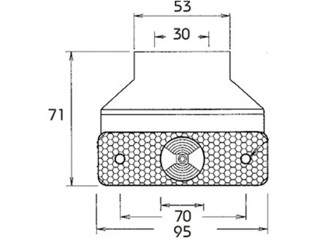 Sidemarker Lamp with reflex reflector 24V/4W bulb, with flexible 90° bracket 