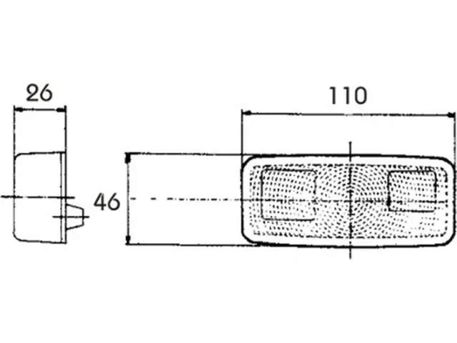 Sidemarker Lamp with reflex reflector surface mount 