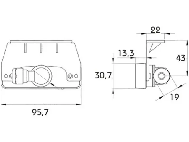 LED Sidemarker Lamp 24V 90° connector PG-screw, bracket 90° 