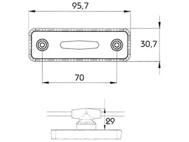 LED Sidemarker Lamp 24V T-cable connection, cable 0,5m 