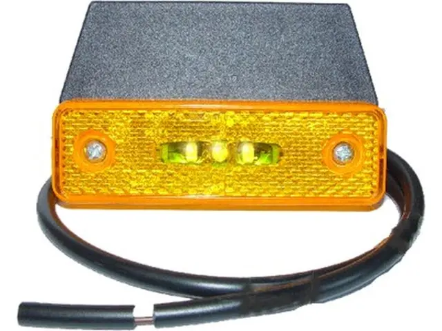 LED Sidemarker Lamp 24V T-cable connection, cable 0,5m, 90° brac 