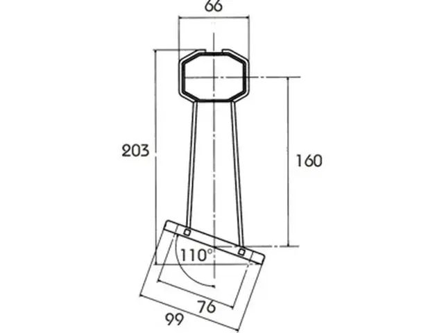 End Outline Marker Lamp SUPERPOINT with cable 0,5m, flexible bracket 60° 