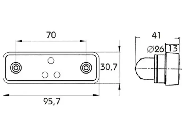 LED Rear Position Lamp 24V 90° PG-screw 