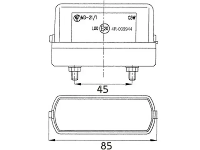 Registration Plate Lamp 12V black 