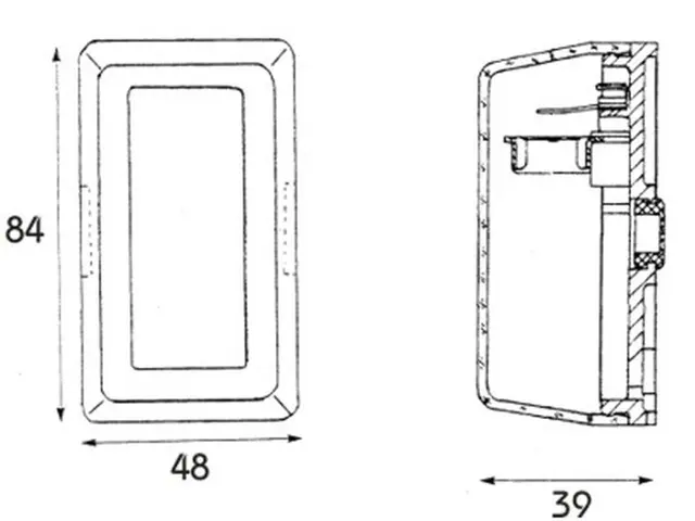 End Outline Marker Lamp red/white, surface mount 
