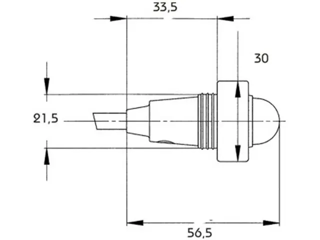 LED Front Position Lamp MONOPOINT white 24V, cable 2,0m 