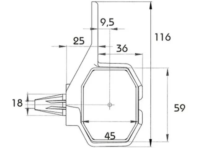 End Outline Marker Lamp SUPERPOINT 24V cable 0,5m, flexible pendulum bracket 