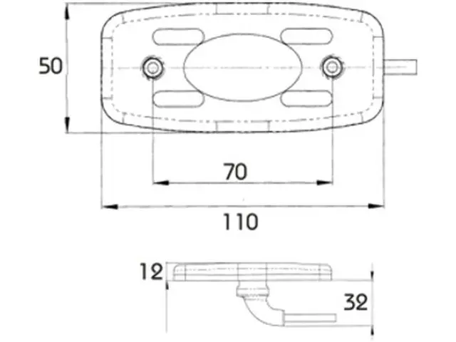 LED Front Position Lamp 12V 90°-cable connection, cable 0,5m, with r 