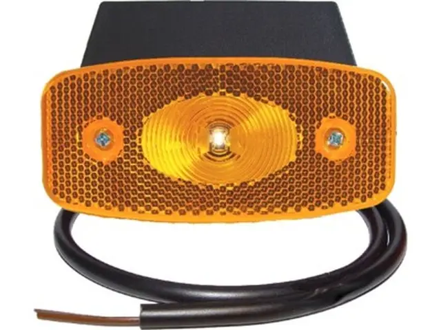 LED Sidemarker Lamp 12V 90°-cable connection, cable 0,5m, bracke 
