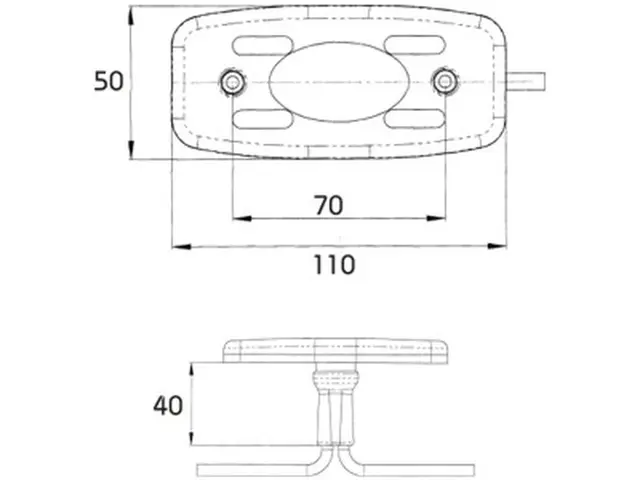 LED Sidemarker Lamp 24V T-cable connection, cable 2x0,2m 