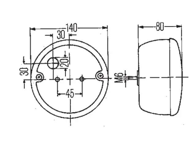 Rear Combination Lamp round left right, numberplate lamp 