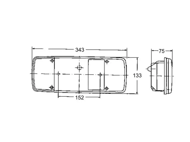 Rear Combination Lamp UNIVERSAL without left, numberplate lamp 