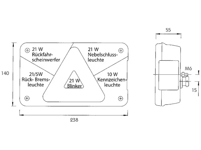 Rear Combination Lamp MULTIPOINT V right with reversing lamp 