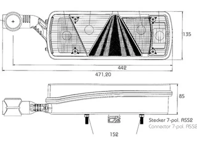 Rear Combination Lamp ECOPOINT II left with End Outline Marker Lamp 