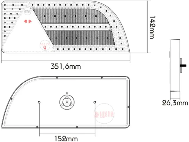 LED Rear Combination Lamp PRO-CURVE 12/2 right, AMP-connector 