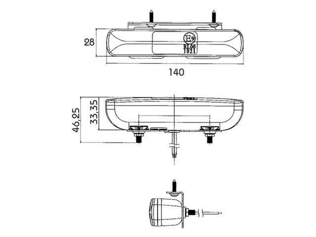 LED Daytime Running Light PRO-DAY II 10- cable 0,5m 