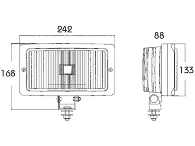 H3-Fog Lamp black ring clear lens 