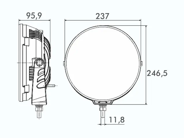 LED spot lamp PRO-DRIVE with LED parking 12-36V, cable 0,3m, ECE & EMC approved 