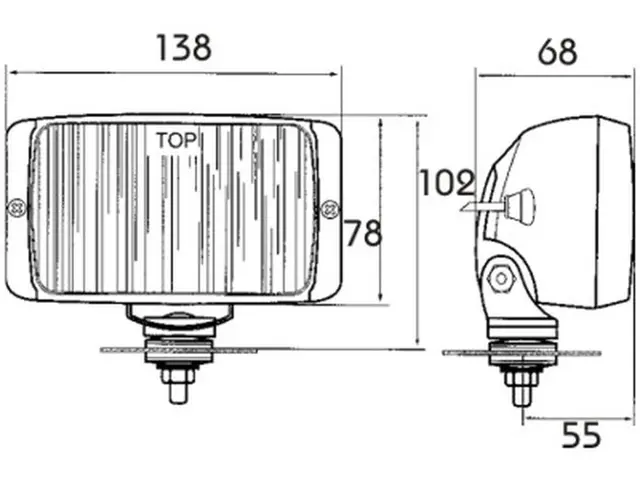 LED work lamp PRO-ECO-FIELD 10-30V, cable 0,5m, ECE R10, ADR 