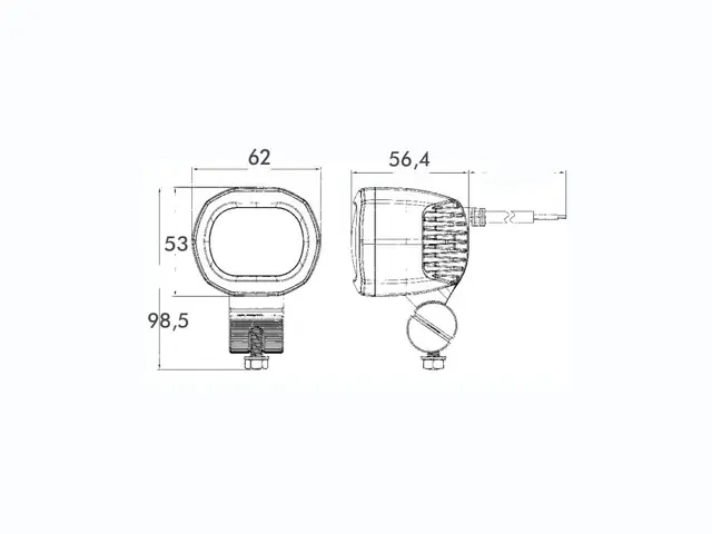 LED Warning Line Work Lamp red, 10-80V, 5W, 180lm, cable 0,5m, ECE 