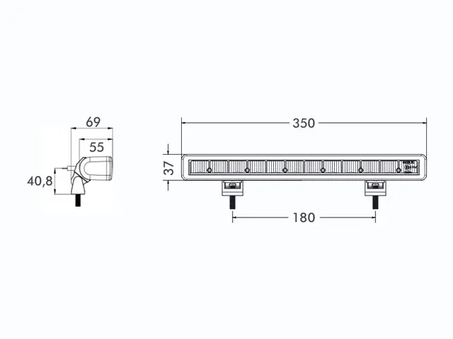 LED Driving Lamp PRO-DRIVE II 12/24V, 2400lm, cable 0,5m including Deu 