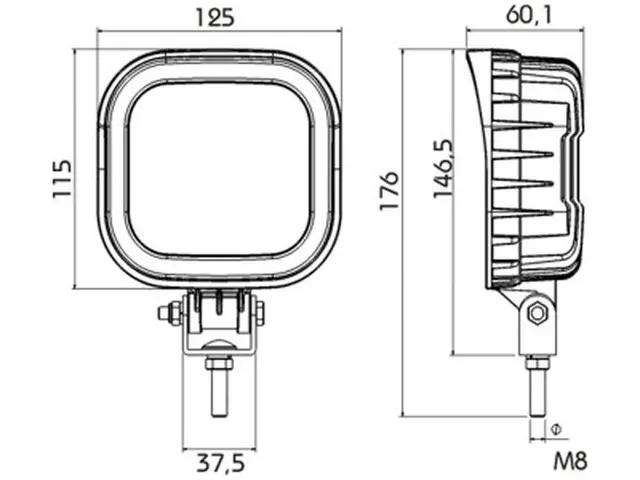 LED Reversing Lamp PRO-REVERSE cable 0,5m, 12-36V 