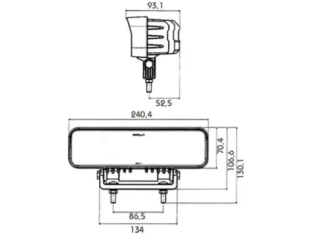 LED Work Lamp PRO-POWER-ROCK 4500 lumen cable 0,2m + DEUTSCH DT connector, 12-36 