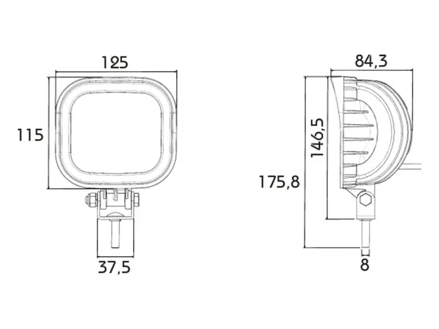 Arbeidslys LED PRO-ROCK II Standard 2000 cable 0,5m, 12-80V 