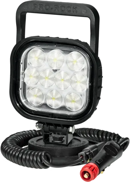 LED Work Lamp PRO-ROCK II H&S with handl vacuum/magnetic, 2000 lumen, spiral cabl 