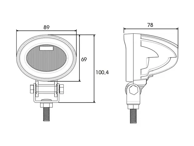 LED Work Lamp PRO-MINI-ROCK 1000 1800 lu cable 0,2m + AMP SUPER SEAL connector,12 