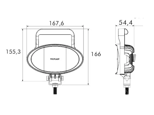 LED work lamp PRO-WORK II H&S vaccum-/magnetic base, spiral cable 3m, 