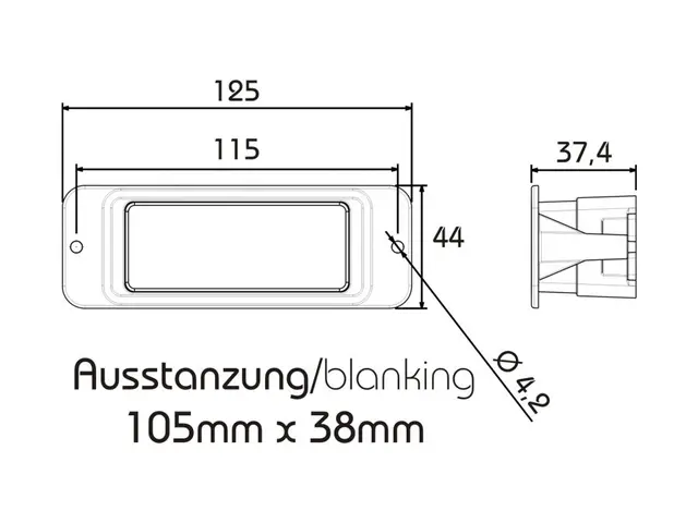 LED Beacon recessed version, 12/24V 