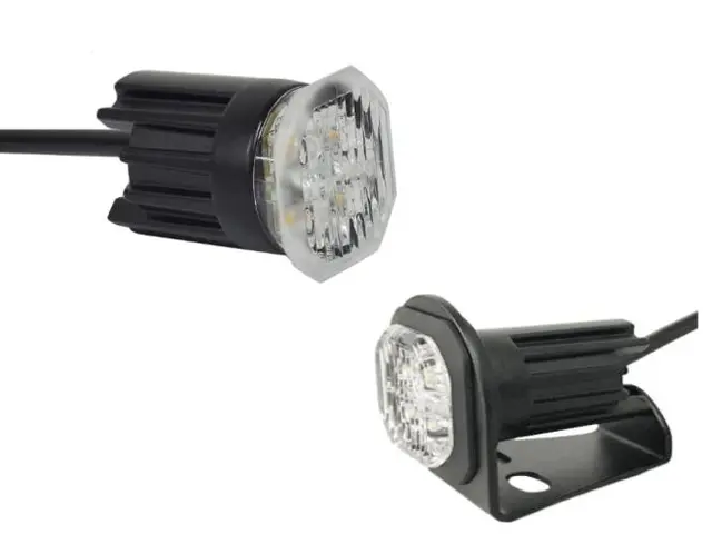 LED Beacon PRO-MICRO-STROBE II amber, cable 3,2m, 9-30V, recessed or pe 