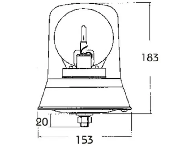 Rotating Beacon STANDARD LINE 1 bolt M12 12/24V, amber 