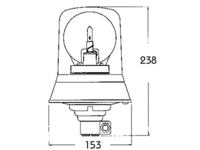 Rotating Beacon STANDARD LINE pole mount 12/24V, amber 