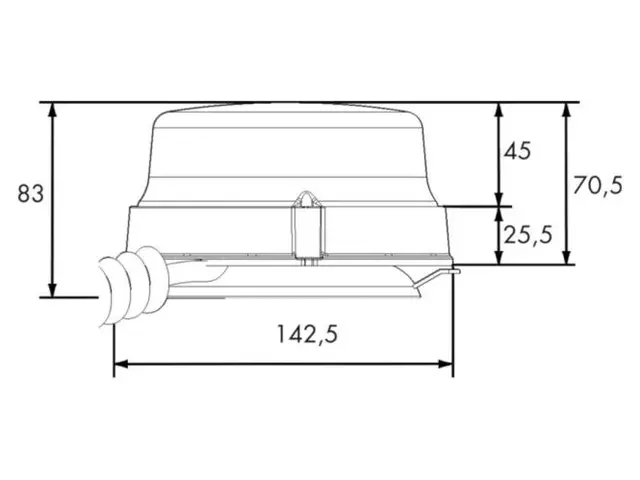 LED beacon PRO-ROTA-FLASH, magnetic fixation, 12/24 