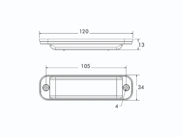 LED Beacon PRO-FLAT-STROBE II amber, clear lens, 12/24V, ECE R65, ECE 