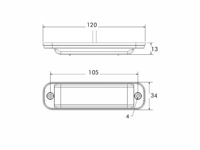 LED Beacon PRO-FLAT-STROBE II blue, clear lens, 12/24V, ECE R65, ECE R 