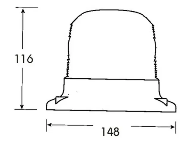 Xenon Single Flash Beacon 12/24V 3 bolts 