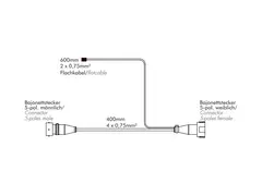 Adapter cable for using an additional re cable 0,4/0,6m