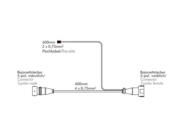 Adapter cable for using an additional re cable 0,4/0,6m 