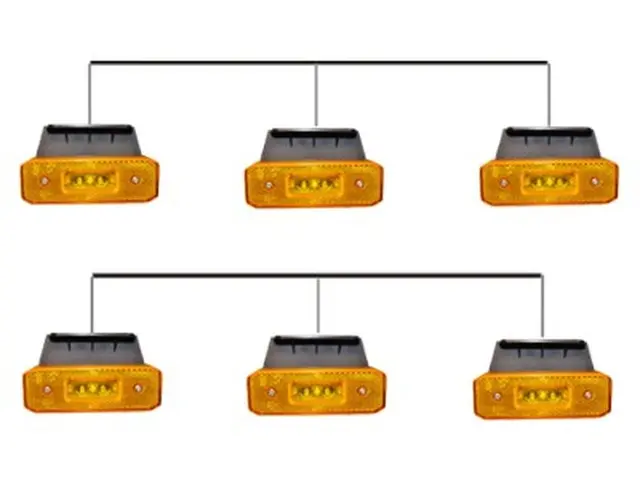 Cabled LED Sidemarker Lamps 2 x 3 Lamps 