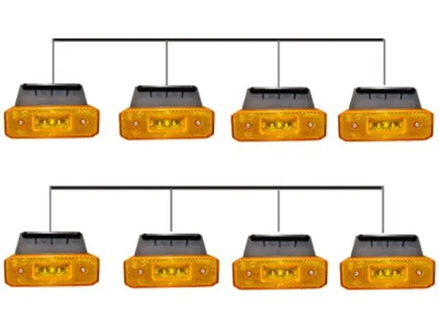 Cabled LED Sidemarker Lamps 2 x 4 Lamps 
