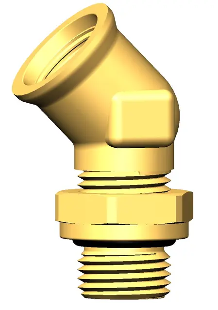 45° Elbow for bulkhead M16X1,5 - M16X1,5 