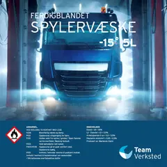 Ferdigblandet vindusspylervæske -15° 5L 180st per pall. Eske a 3st