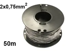 Kabel 2 x 0.75mm² 50M Pris pr. meter