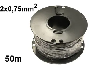 Kabel 2 x 0.75mm² 50M Pris pr. meter